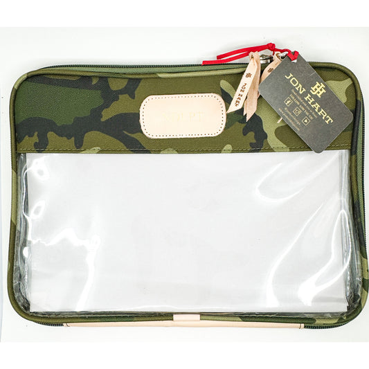 Jon Hart Clear Folio in Camp with Gold "NDLPT"