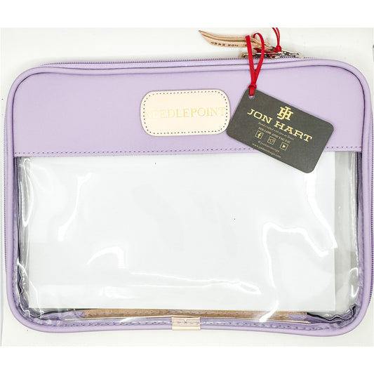 Jon Hart Lilac Clear Folio with Gold "NEEDLEPOINT"