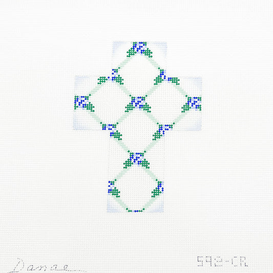 Blue Floral Cross