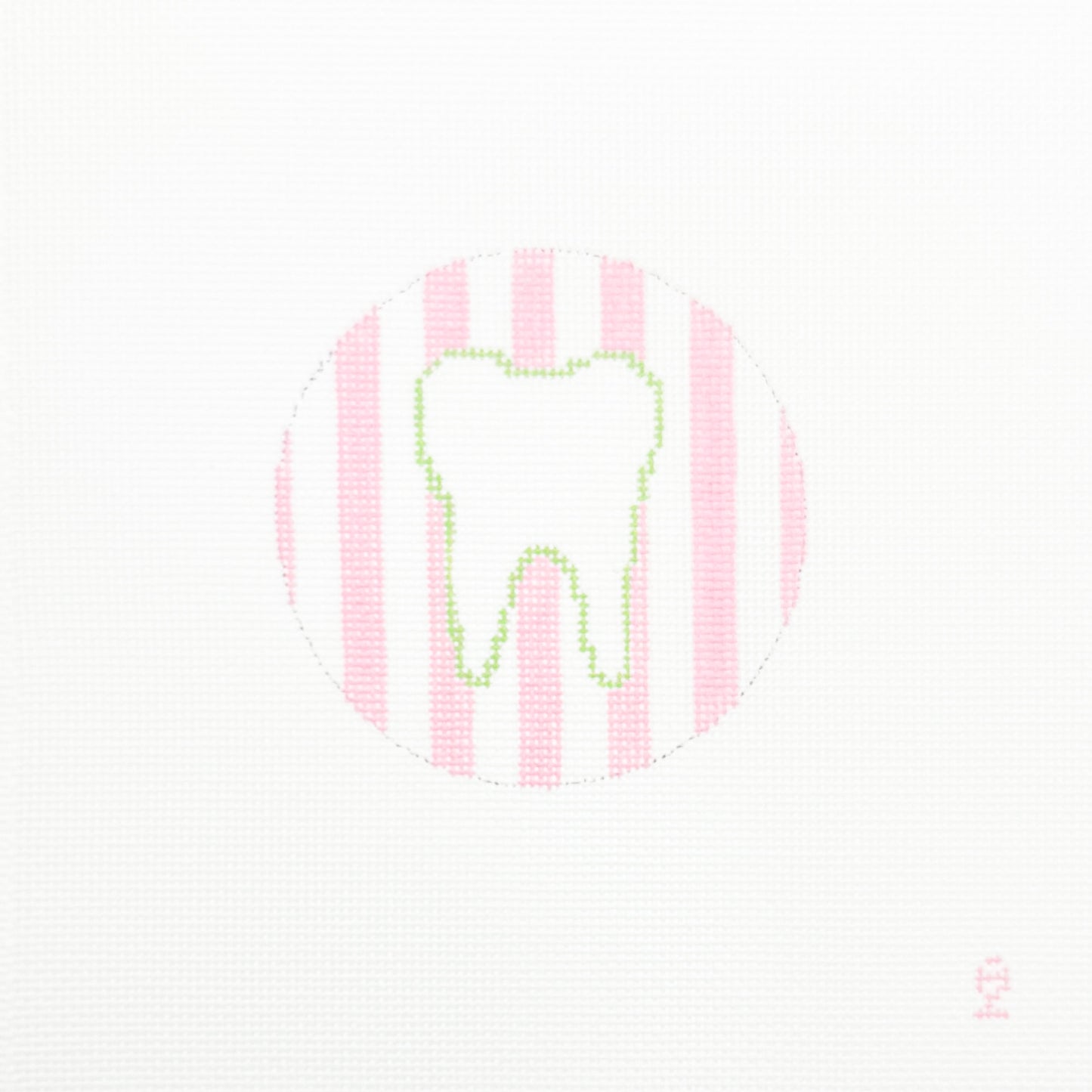 Pink Striped Tooth Ornament