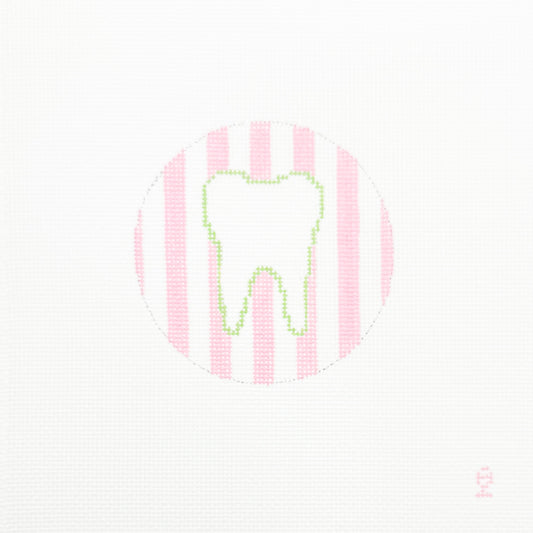 Pink Striped Tooth Ornament