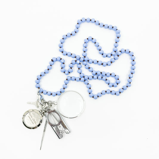 Up Up Chatelaine - Sky Blue Faceted Beads