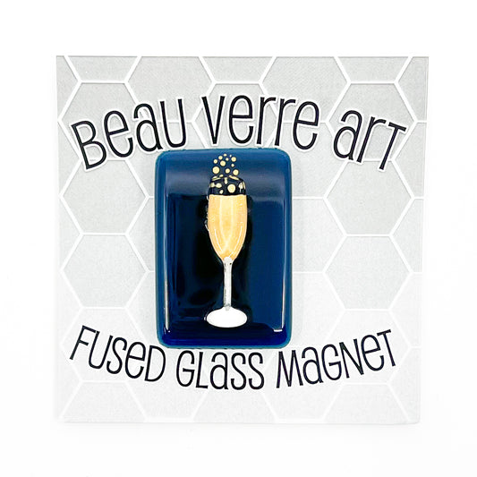 Champagne Glass Fused Glass Needleminder