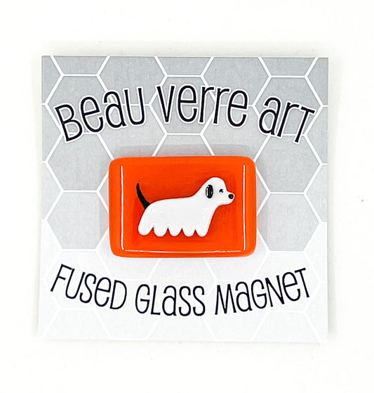 Ghost Dog Fused Glass Needle Minder