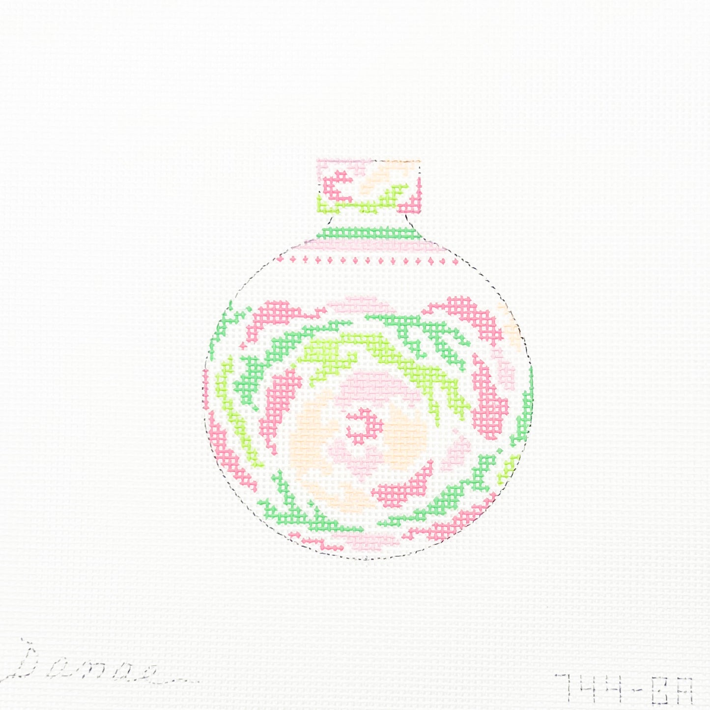 Pink Pastel Floral Round Christmas Ornament