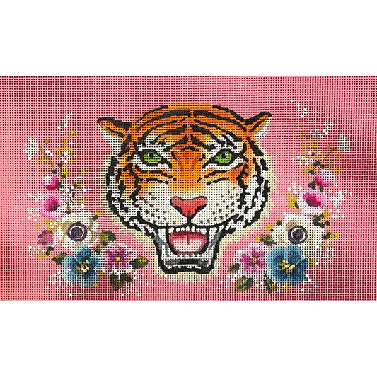 Tiger Head on Pink Clutch