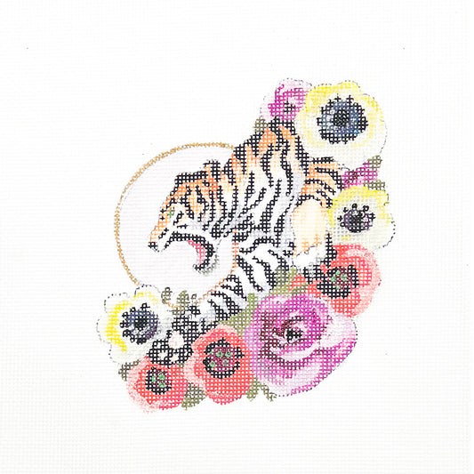 Tiger with Flowers