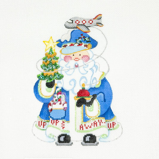 Squatty Santa with Blue Coat + Airplane
