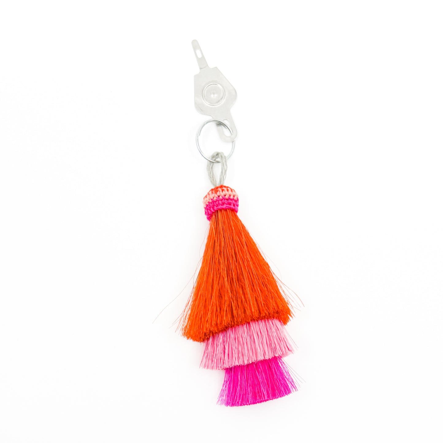 Tri-Tassel Pink Horse Hair Needle Threader