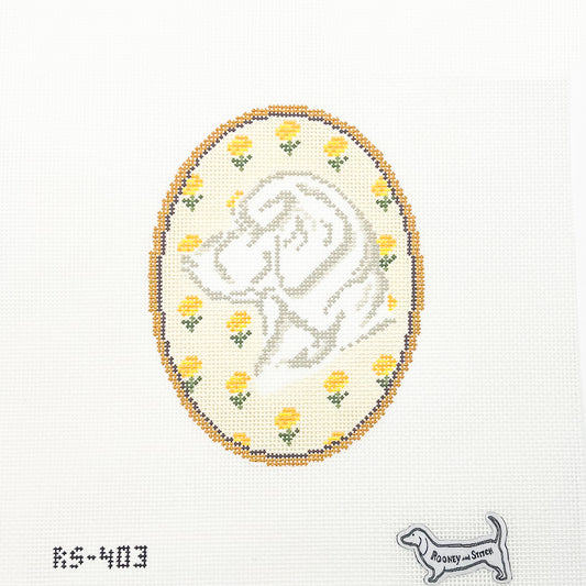 Labrador Retriever Flower Cameo