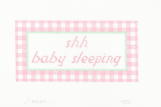 Shh Baby Sleeping (Pink Gingham)