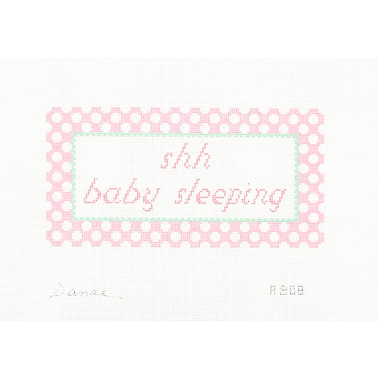Shh Baby Sleeping Pink Polka Dots