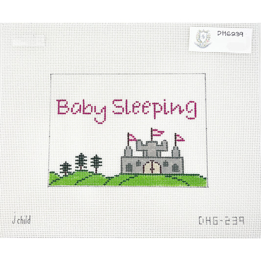 Castle w/ Pink Flags "Baby Sleeping" Sign