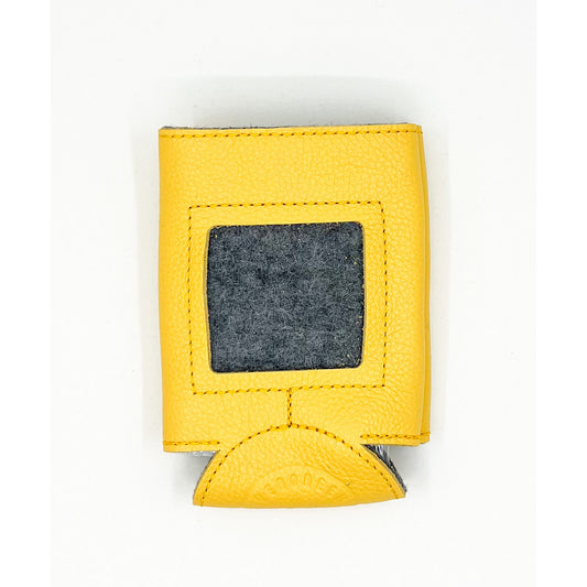Lemon Yellow Leather Can Cozy - Standard Size