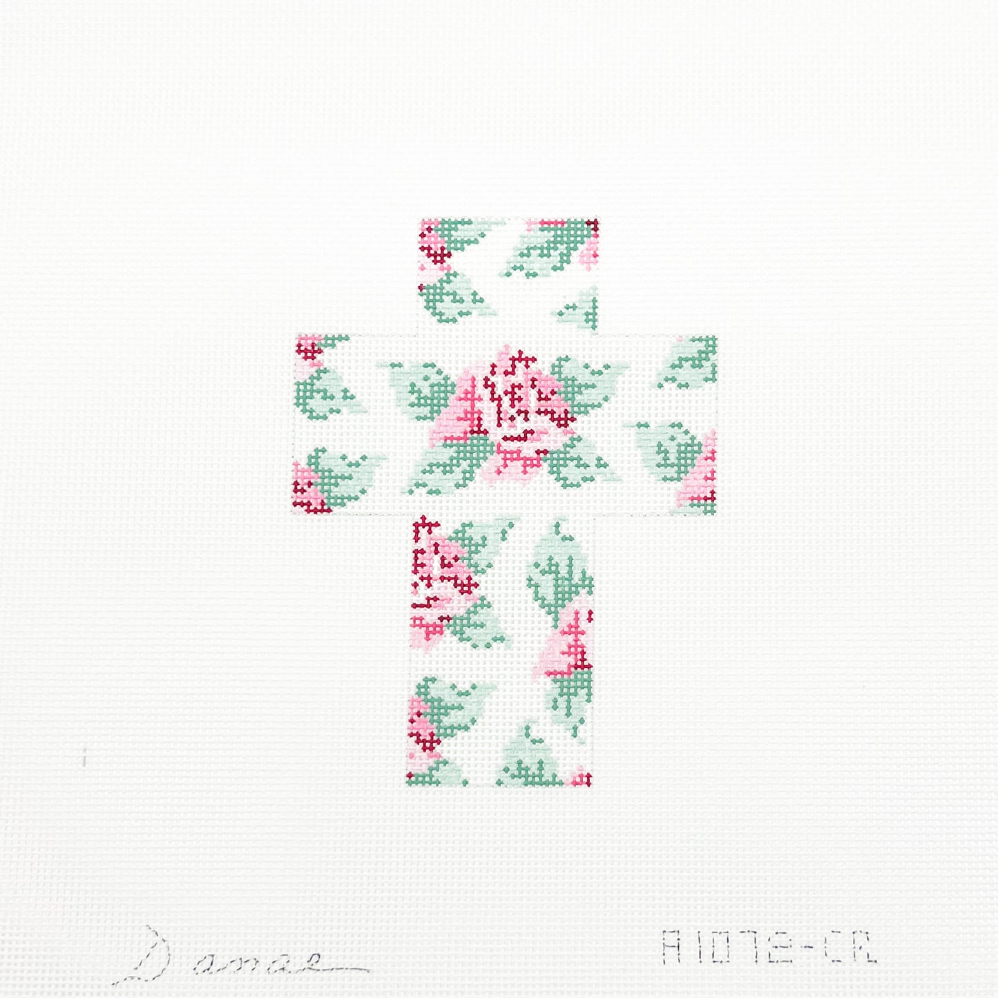 Pink Roses Floral Cross