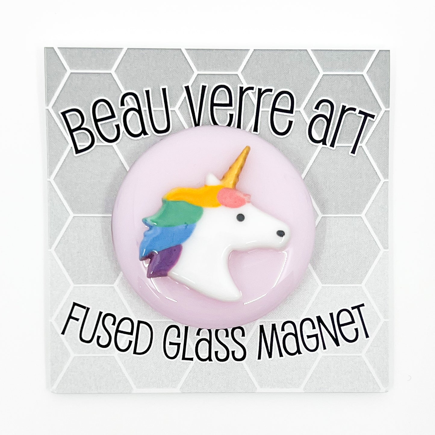 Unicorn Fused Glass Needle Minder