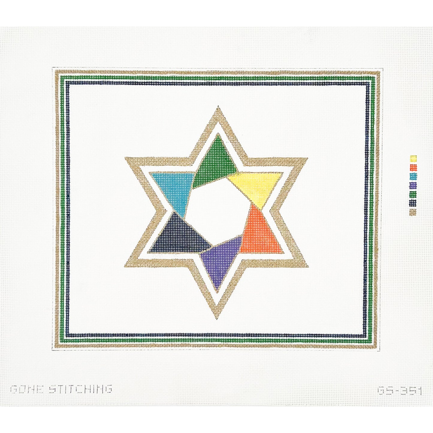 Multicolored Star of David Challah Cover