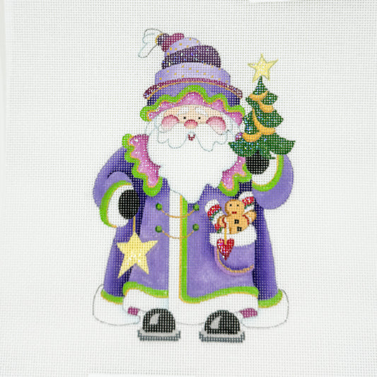 Purple Coat Squatty Santa