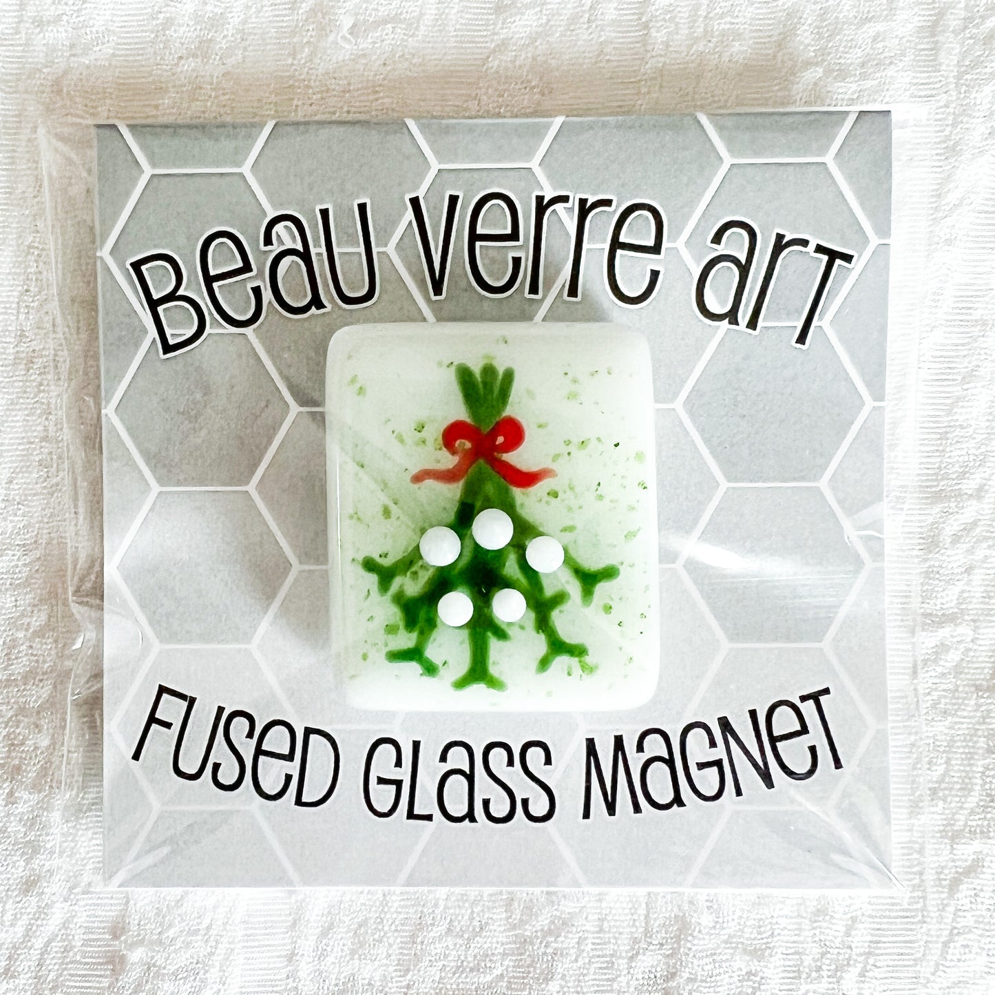 Mistletoe Fused Glass Needle Minder