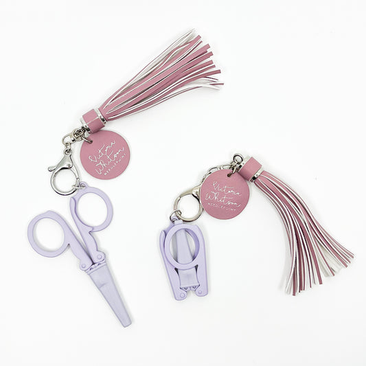 Cotton Candy Tassel with Folding Scissors - Purple