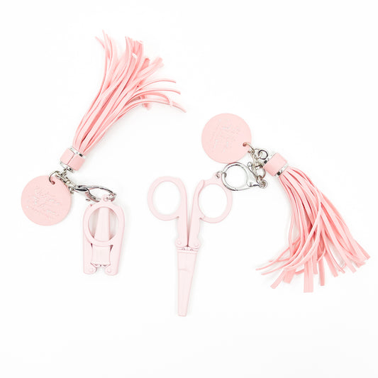 Cotton Candy Tassel with Folding Scissors - Pink