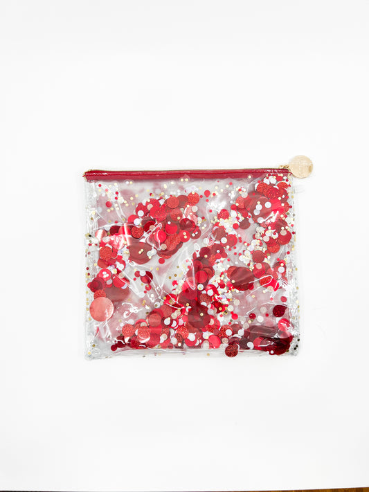 Pack It Up! Everything Pouch in Red Glitter