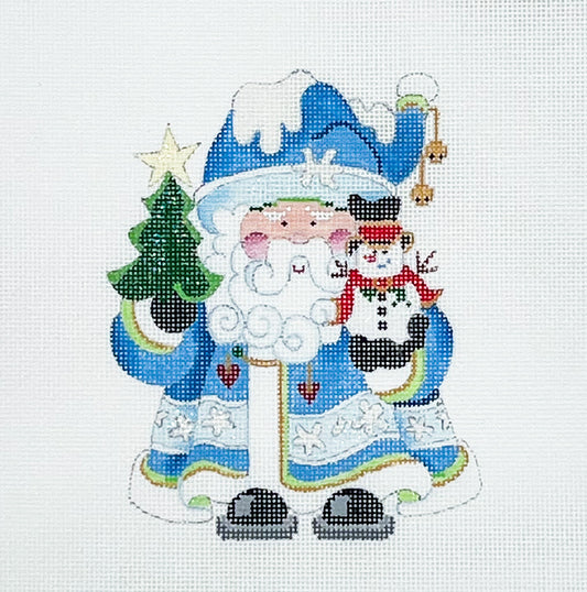 Squatty Santa with Snowman + Blue Coat