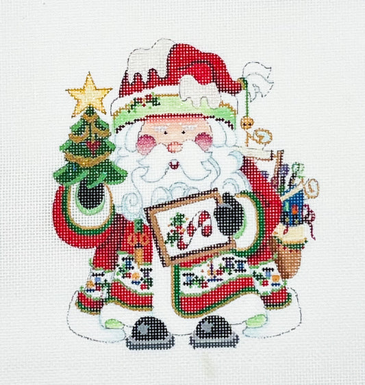 Squatty Santa with Needlepoint