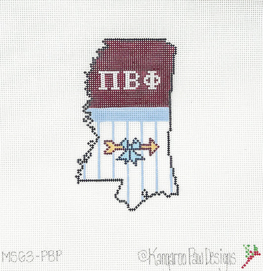 Pi Beta Phi Mississippi State Shape