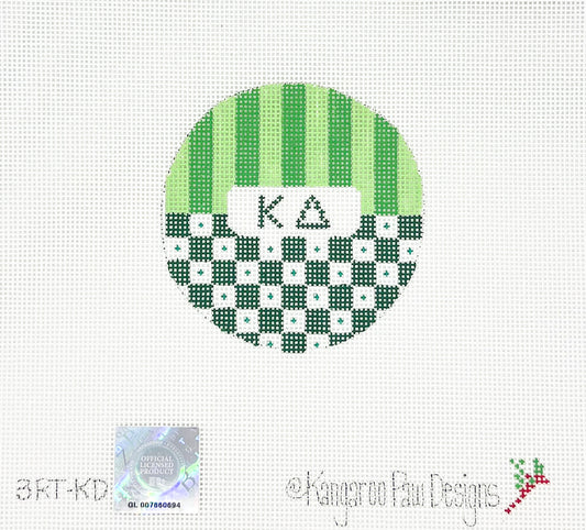 Kappa Delta Green Striped Round Insert