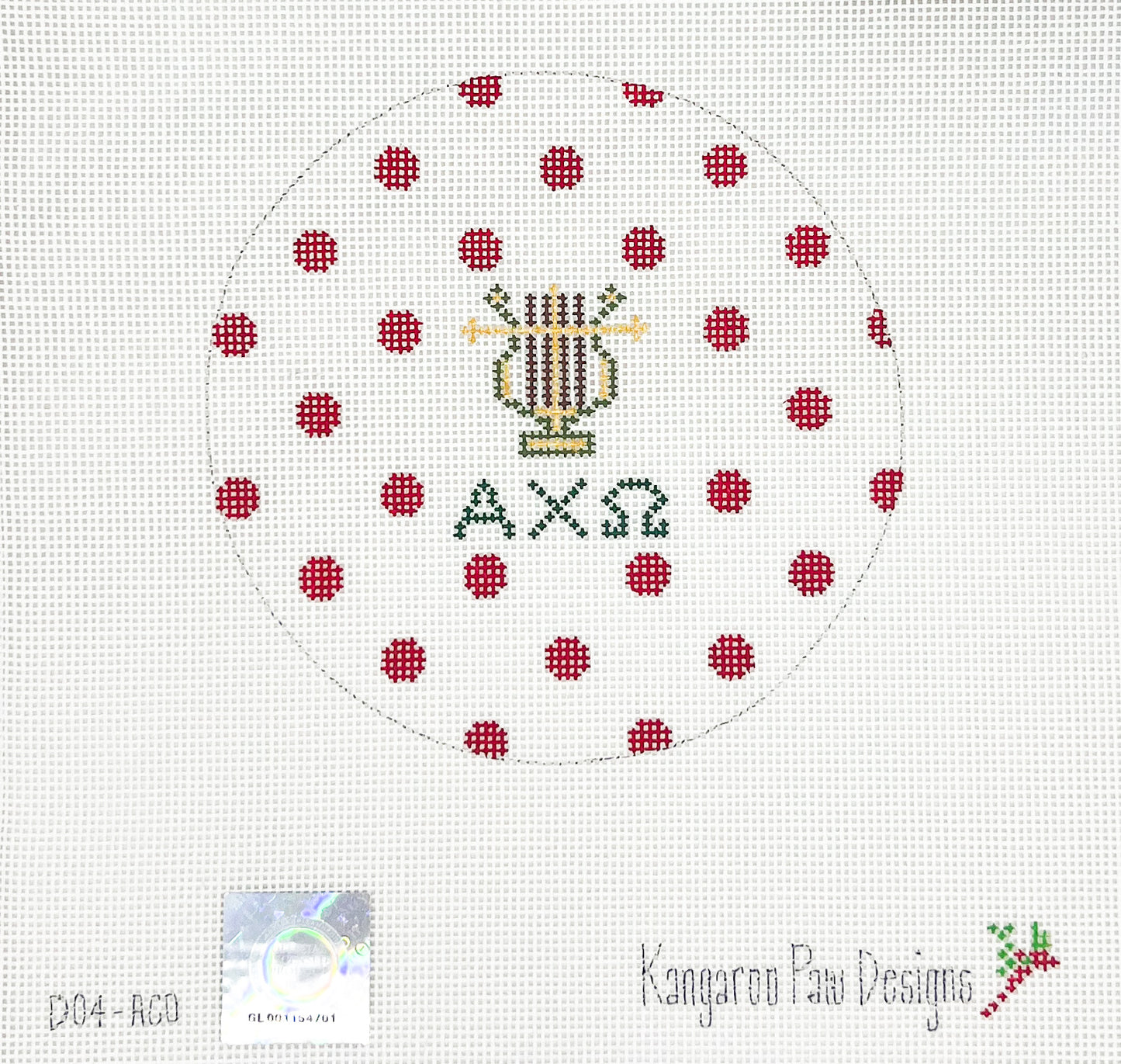 Alpha Chi Omega Red Dots Round