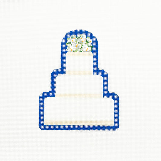 Wedding Cake w/ Navy Background