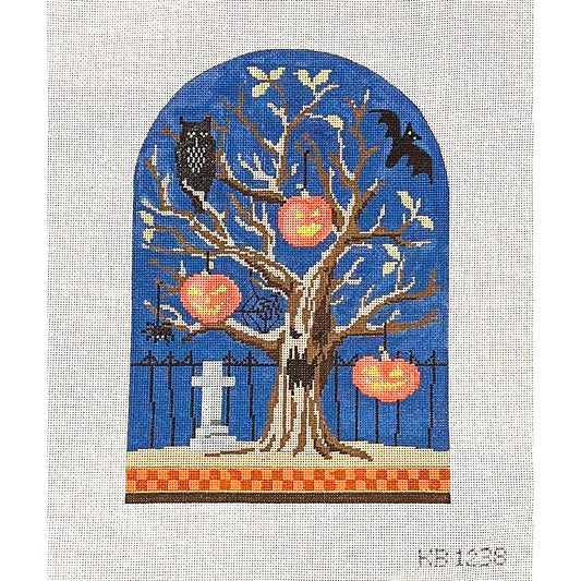 Spooky Tree with Pumpkins