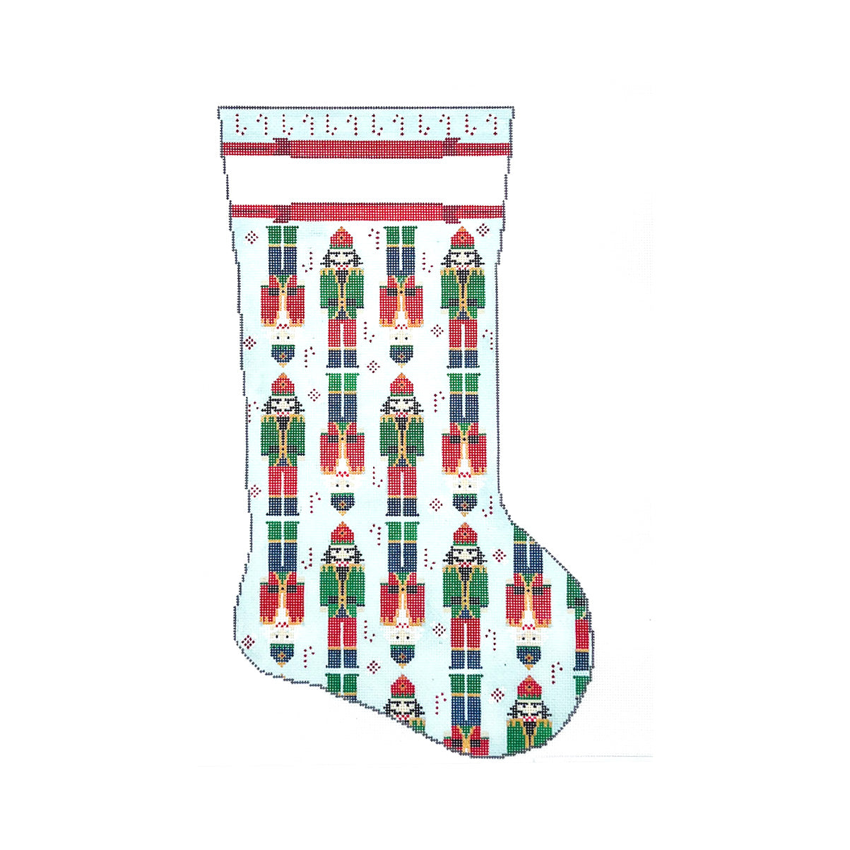 Nutcrackers on Blue Stocking