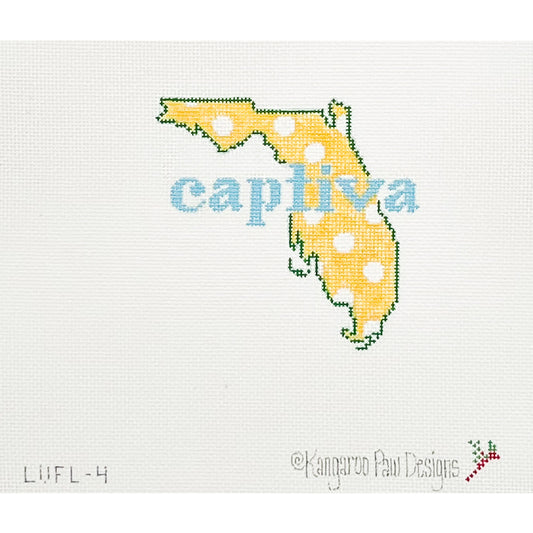 Yellow + White Dot “Captiva” Florida Shape