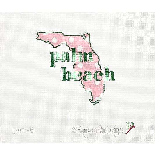 Florida Shape Palm Beach Pink with White Dots