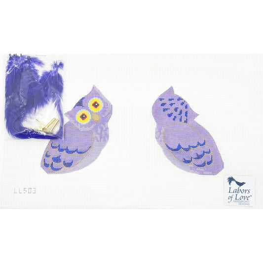 Purple Halloween Owl Clip-On (two sided)