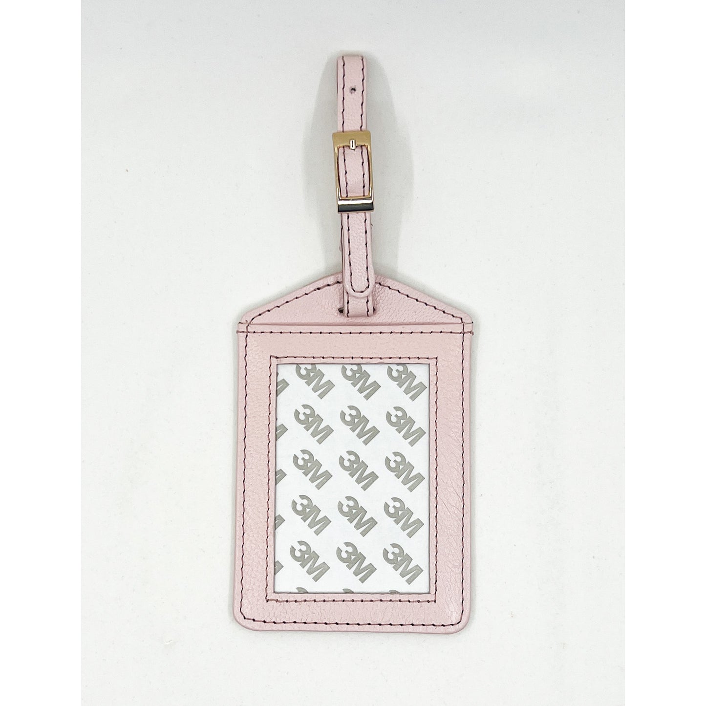 Pink Leather Luggage Tag