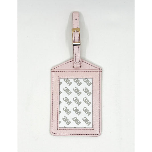 Pink Leather Luggage Tag