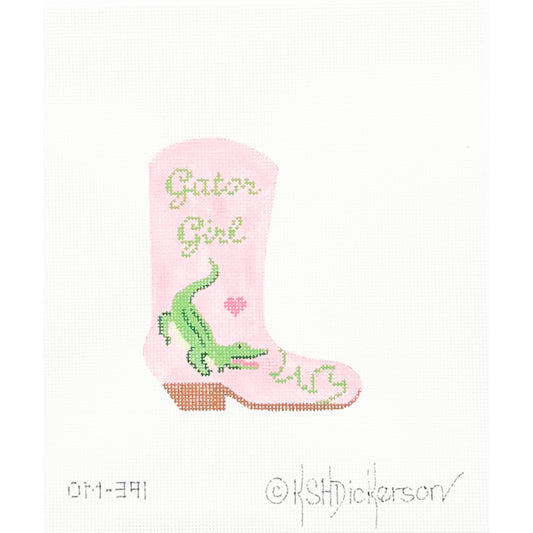 Gator Girl with Green Gator Mini Cowgirl Boot