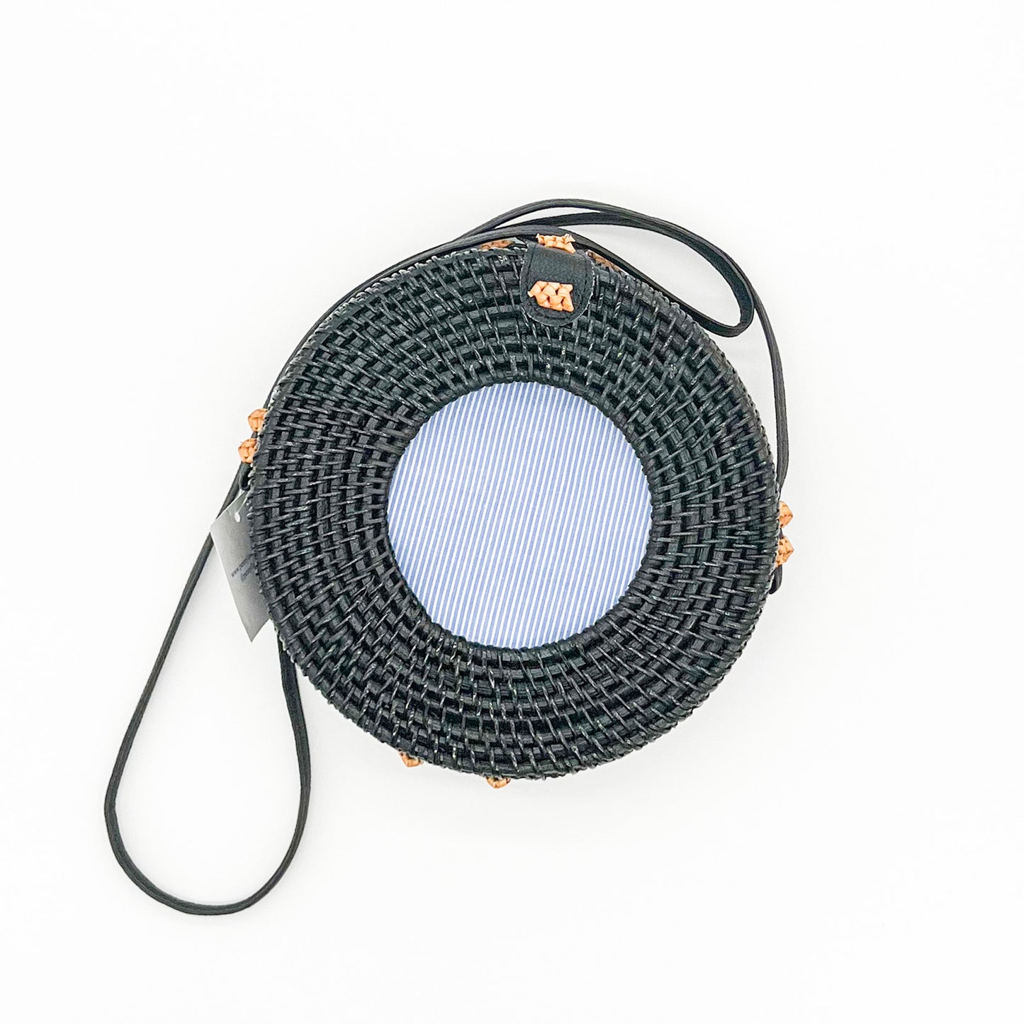 4x4 Round Wicker Bag - Black