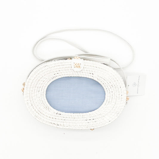 Large Oval Wicker Bag - White