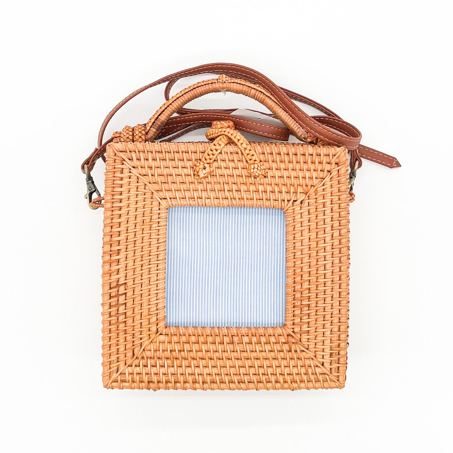 4x4 Square Wicker Bag - Brown