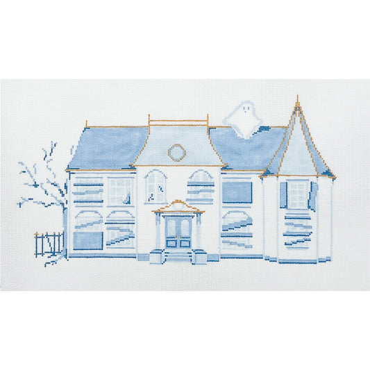 Blue + White Haunted House