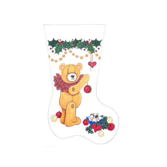 Bear with Red Ruffle Collar Midsize Stocking