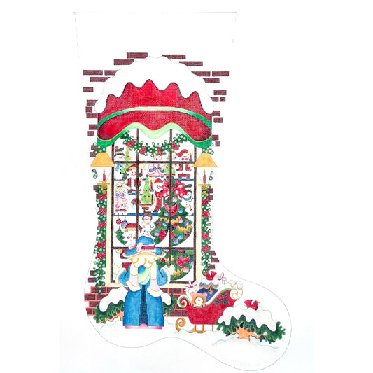 Christmas Shop with Girl Full Size Stocking
