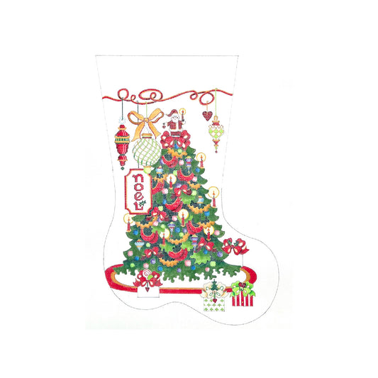 Tree and Noel Ornament Midsize Stocking